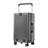 Lightweight 20-inch hard shell trolley suitcase by MANDOTOS INTERNATIONAL with front opening and built-in cup holder.