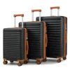 Luxury lightweight hard shell 3-piece travel suitcase set by MANDOTOS INTERNATIONAL, 20, 24, and 28 inches with durable design.