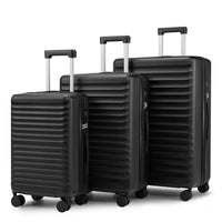 Mandotos international 3-piece waterproof luxury PC+ABS trolley luggage set with hard shell and silent wheels for travel.