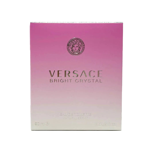Mandotos International Bright Crystal Versace Eau De Toilette spray for women, 3 fl oz (90 ml), elegant glass bottle with floral design