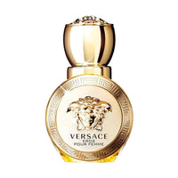 Mandotos International Versace Eros Femme EDT 1oz spray bottle, feminine fragrance with elegant packaging.