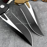 Mandotos International versatile folding hunting knife with ergonomic handle, compact for daily pocket EDC use.