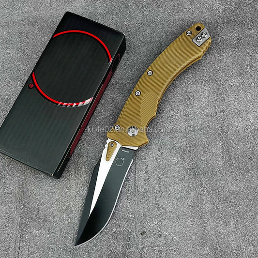 Mandotos International versatile folding hunting knife, portable pocket EDC with a sleek blade and ergonomic handle for daily use.