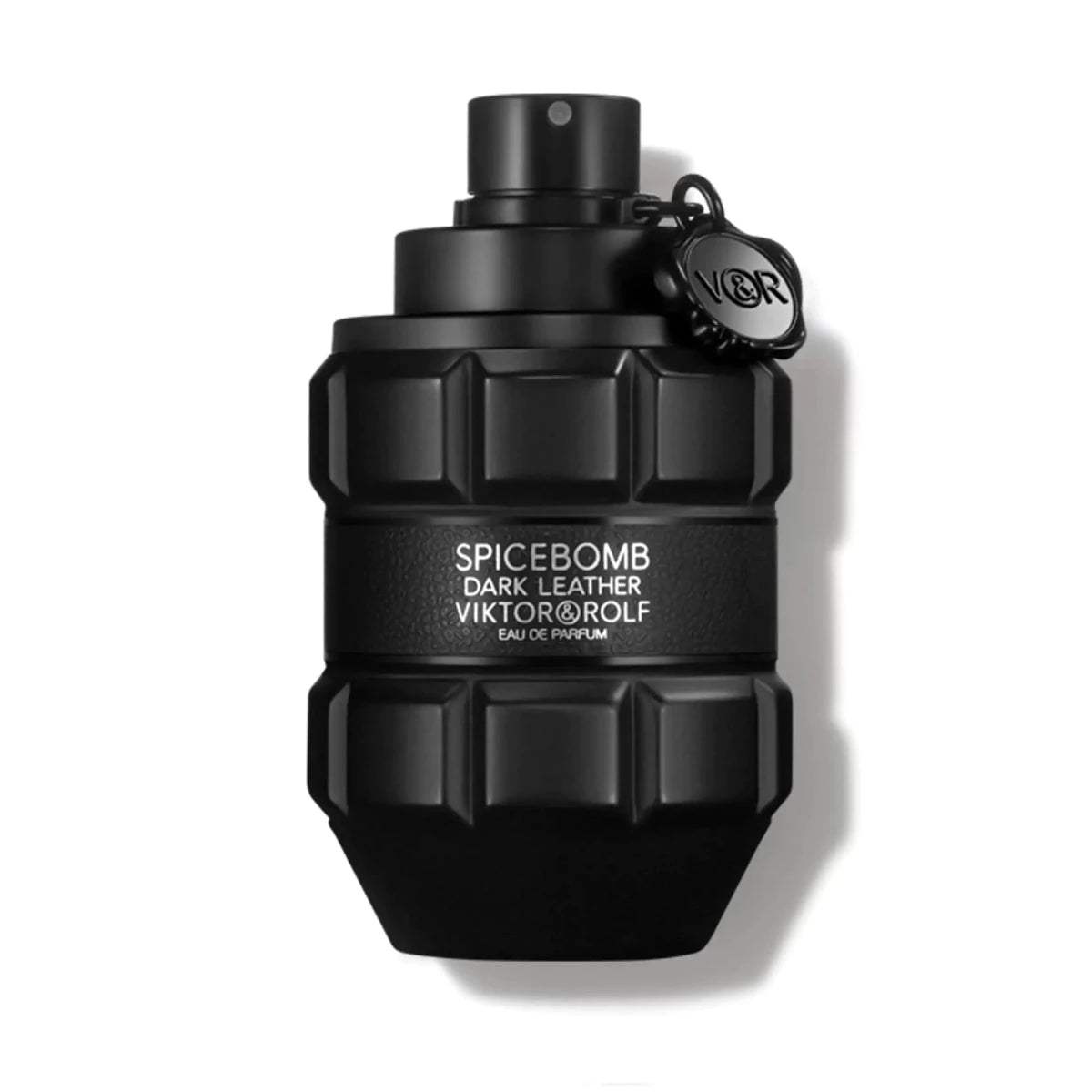 Viktor&Rolf Spicebomb Leather Mystique 3 oz EDP fragrance bottle with textured leather design, showcasing luxury packaging.