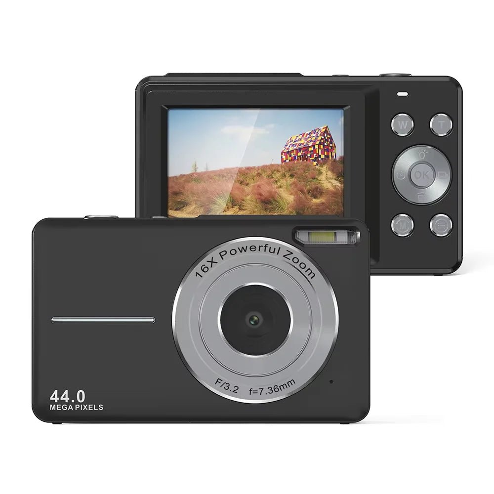 Mandotos International vintage 4K compact camera with 44MP photo display and retro design, perfect for high-quality photography.