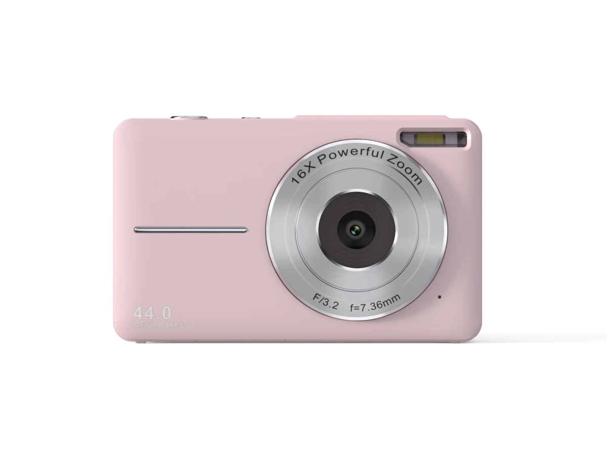 Mandotos International vintage 4K compact camera with 44MP photo display, showcasing its retro design and high-resolution screen.