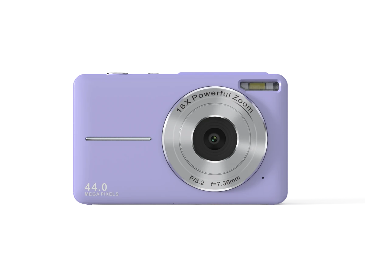 Vintage 4K compact camera by MANDOTOS INTERNATIONAL with 44MP photo display and retro design for photography enthusiasts.