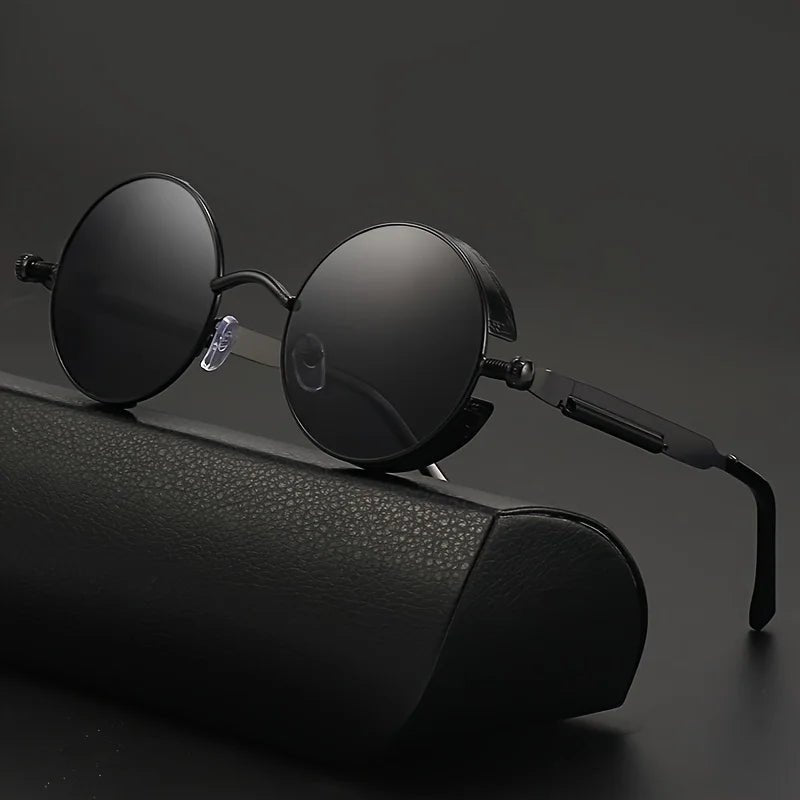 Vintage punk street style sunglasses by MANDOTOS INTERNATIONAL, windproof unisex hip-hop sun glasses with bold personality design.