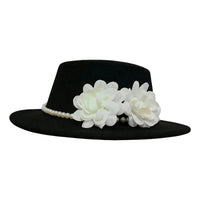 Vintage wool fedora hat with bowknot for women, perfect for wedding or tea party, elegant derby style by MANDOTOS INTERNATIONAL.