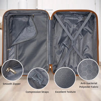 Mandotos International water-resistant travel luggage set with TSA lock and matching gym bags, durable and secure for trips