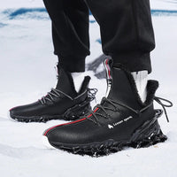 Winter men's waterproof slippers by MANDOTOS INTERNATIONAL featuring plush lining and casual sneaker style.