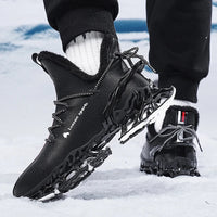 Winter men's waterproof slippers by MANDOTOS INTERNATIONAL with plush lining, designed for warmth and comfort.