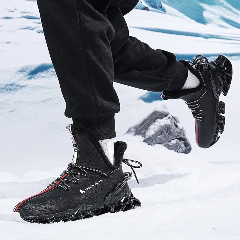 Winter men's waterproof slippers by MANDOTOS INTERNATIONAL featuring plush lining and casual sneaker design.