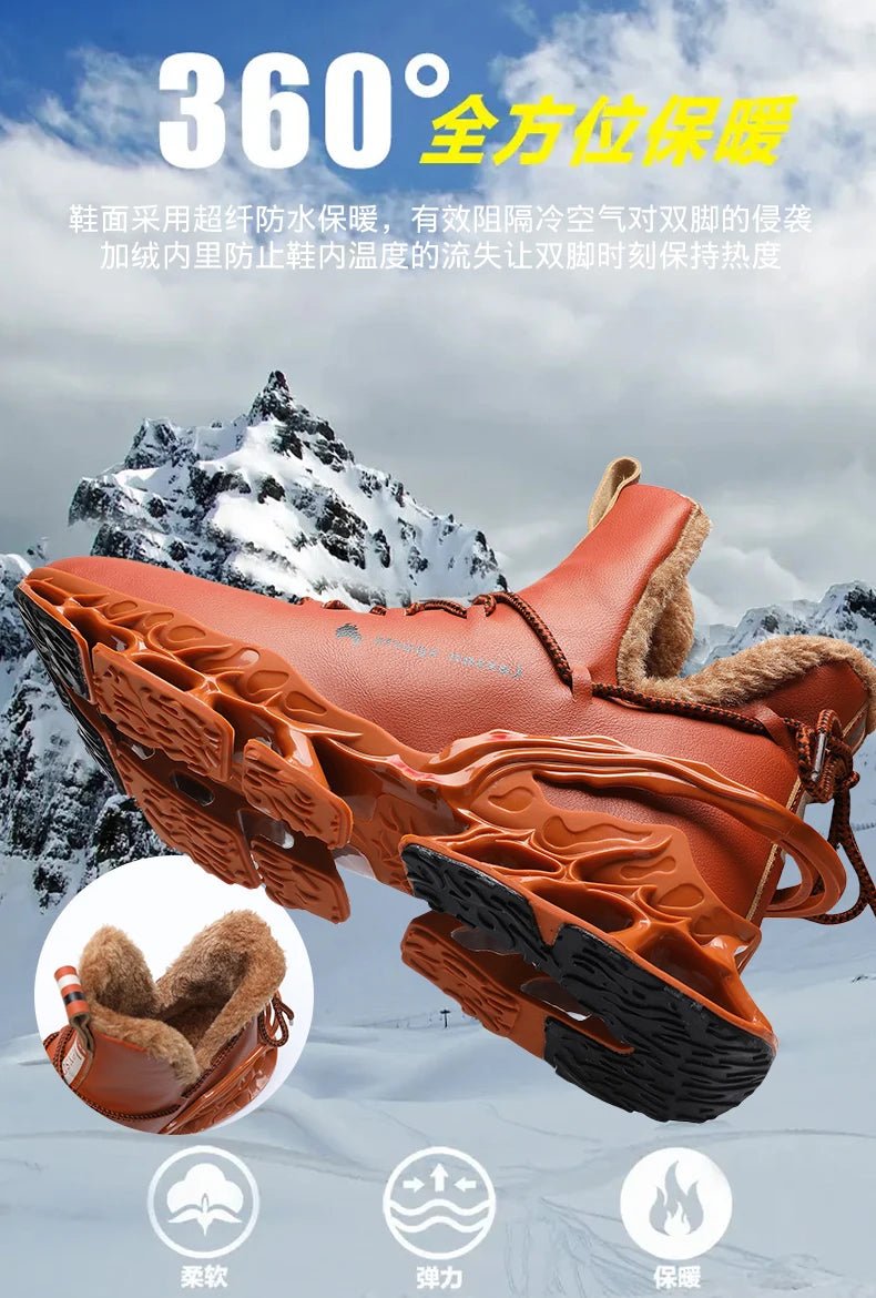 Winter men's waterproof slippers with plush lining from MANDOTOS INTERNATIONAL, featuring a cozy, slip-on sneaker design.