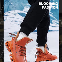 Winter men's waterproof slippers with plush lining from MANDOTOS INTERNATIONAL, showing cozy, slip-on sneaker design.