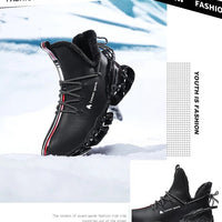 Winter men's waterproof slippers by MANDOTOS INTERNATIONAL featuring plush lining and sneaker-style design for cozy warmth.