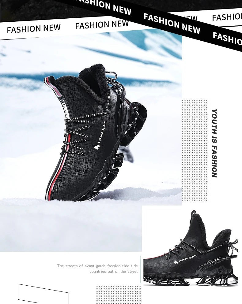 Winter men's waterproof slippers by MANDOTOS INTERNATIONAL featuring plush lining and sneaker-style design for cozy warmth.