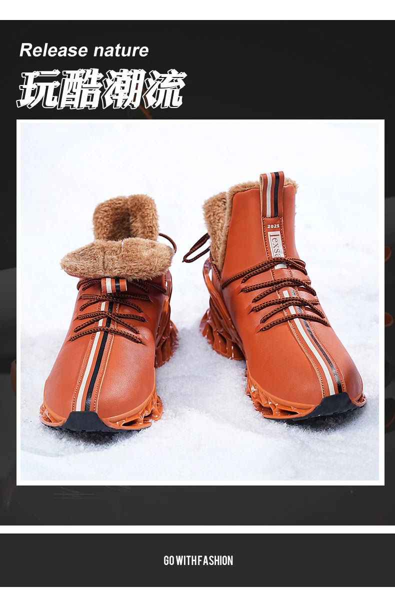 Winter men's waterproof slippers with plush lining from MANDOTOS INTERNATIONAL, featuring a cozy, slip-on sneaker design.