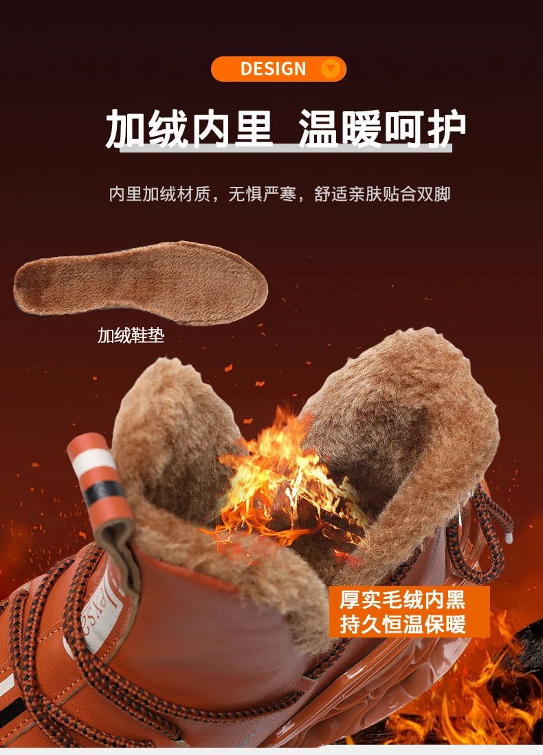 Winter men's waterproof slippers by Mandotos International featuring plush lining and sneaker-style design for cozy warmth.