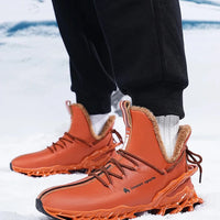 Winter men's waterproof slippers from MANDOTOS INTERNATIONAL featuring plush lining and slip-on sneaker style.