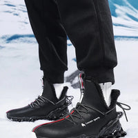 Winter men's waterproof slippers with plush lining from MANDOTOS INTERNATIONAL, ideal for cozy indoor and outdoor wear.