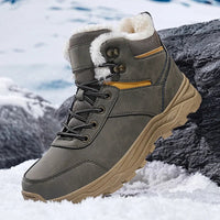 Men's waterproof winter slippers by MANDOTOS INTERNATIONAL featuring plush lining and slip-on sneaker style.