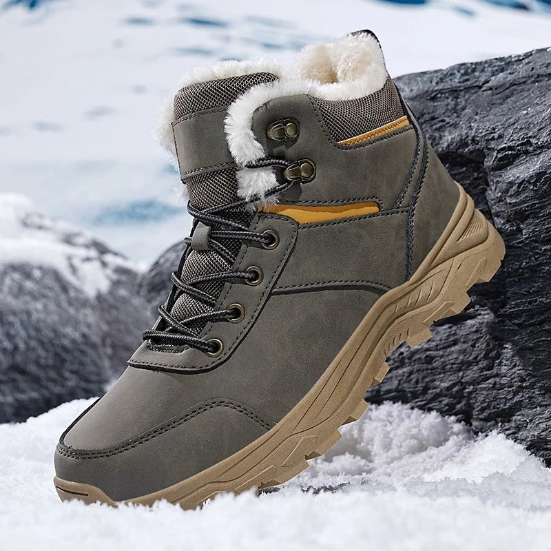 Men's waterproof winter slippers by MANDOTOS INTERNATIONAL featuring plush lining and slip-on sneaker style.