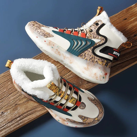 Winter men's waterproof slippers with plush lining from MANDOTOS INTERNATIONAL, featuring a cozy, slip-on sneaker design.
