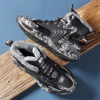Winter men's waterproof slippers with plush lining from MANDOTOS INTERNATIONAL, featuring cozy, slip-on sneaker design for cold weather.