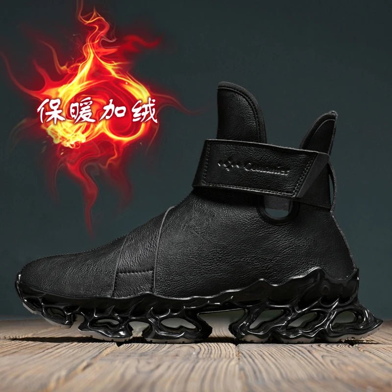 Mandotos International men's waterproof slippers with plush lining, winter sneakers designed for warmth and comfort.