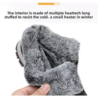 Mandotos International men's winter plush outdoor hiking cotton boots with Velcro buckle, lightweight, warm, and durable snow footwear