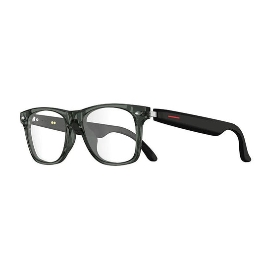 Wireless smart sunglasses with Bluetooth headset by MANDOTOS INTERNATIONAL, sleek design for men and women with integrated audio functionality.