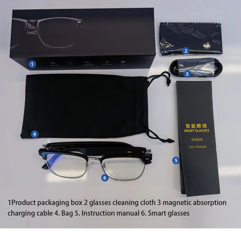 Wireless smart sunglasses with Bluetooth headset by MANDOTOS INTERNATIONAL, stylish sunglasses with integrated audio for men and women.