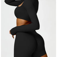 Women’s long sleeve fitness T-shirt by MANDOTOS INTERNATIONAL, perfect for gym workouts and push-up exercises.