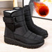Women's waterproof winter snow boots by MANDOTOS INTERNATIONAL with non-slip soles, warm lining, and platform design.
