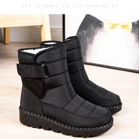 Women's waterproof winter snow boots by MANDOTOS INTERNATIONAL featuring non-slip soles and warm platform design.