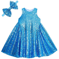 Mandotos International YIYI Sparkle Sequin Flower Girl Dress in size 8 XL, featuring a shimmering sequin design and floral accents.