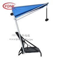 Mandotos International Yonk Pro Angler sunshade canopy for marine fishing, with durable fabric and secure mounting for boat protection.