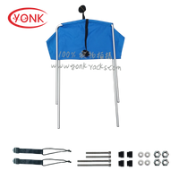 Yonk Pro Angler sunshade canopy by MANDOTOS INTERNATIONAL, marine fishing awning with drapery for boat sun protection