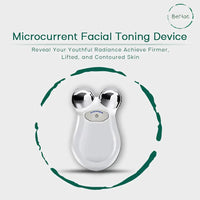 Mandotos International YouthBoost Microcurrent Facial Toner bottle with pump for skin rejuvenation and facial toning.