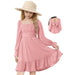 Pink off-shoulder girls' dress by Mandotos International, perfect for all occasions, designed for ages 10-11 years.