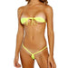 Mandotos International recycled fabric mini bikini swimsuit for women, featuring a stylish, eco-friendly design and sexy fit.