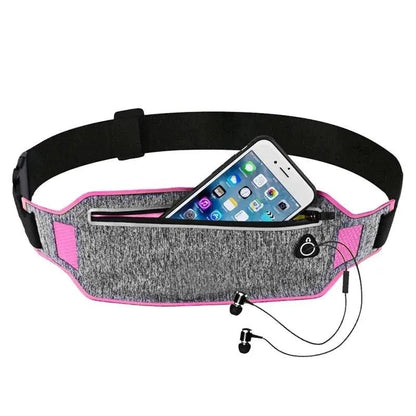 Mandotos Jogger's Essential Waist Belt in black, adjustable fitness belt with durable fabric and sleek design for comfortable wear.