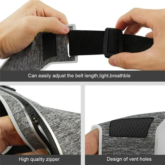 Mandotos Jogger's Essential Waist Belt in black, adjustable with a sleek design, suitable for casual and athletic wear.