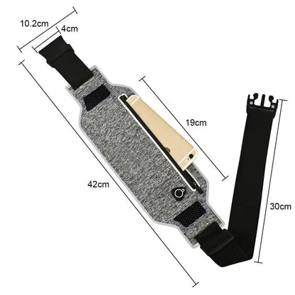 Mandotos Jogger's Essential Waist Belt in black with adjustable strap and buckle for comfortable, secure fit during workouts or casual wear.