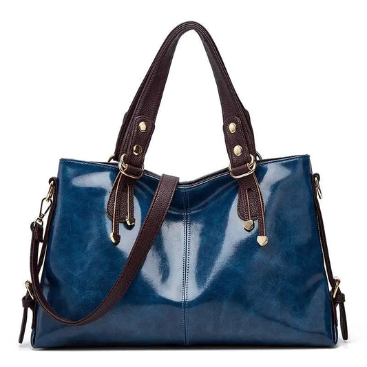 Mandotos Kathie Leather Tote Purse with spacious interior, sturdy handles, and stylish design, perfect for everyday use.