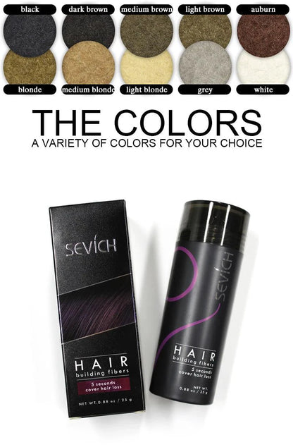 Mandotos Keratin Hair Building Fibers in 25g container, hair thickening powder for fuller, thicker hair appearance.