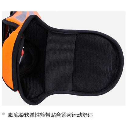 Mandotos kickboxing shin guards and Muay Thai leg protectors, padded for impact, designed for martial arts training and competitions.