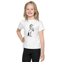 Kids full print comfort tee by MANDOTOS featuring colorful cartoon characters on soft fabric for everyday wear.