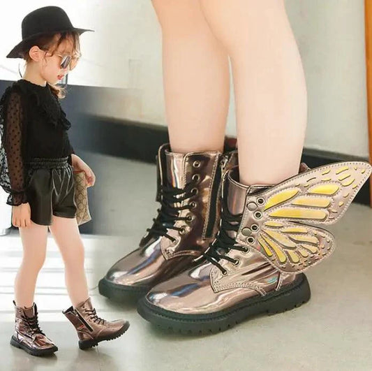 Kids winter shoes by MANDOTOS featuring waterproof material, warm lining, and durable soles for cold weather comfort.